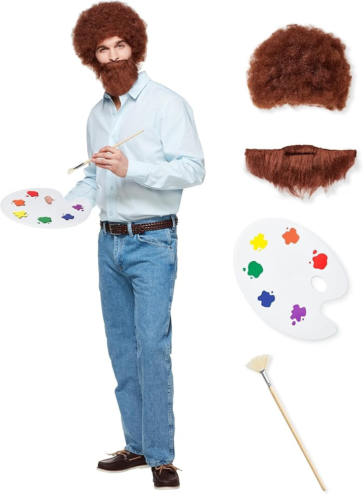 Spirit Halloween Adult Bob Ross Costume | Officially Licensed | Bob Ross Cosplay | Easy Halloween... | Amazon (US)