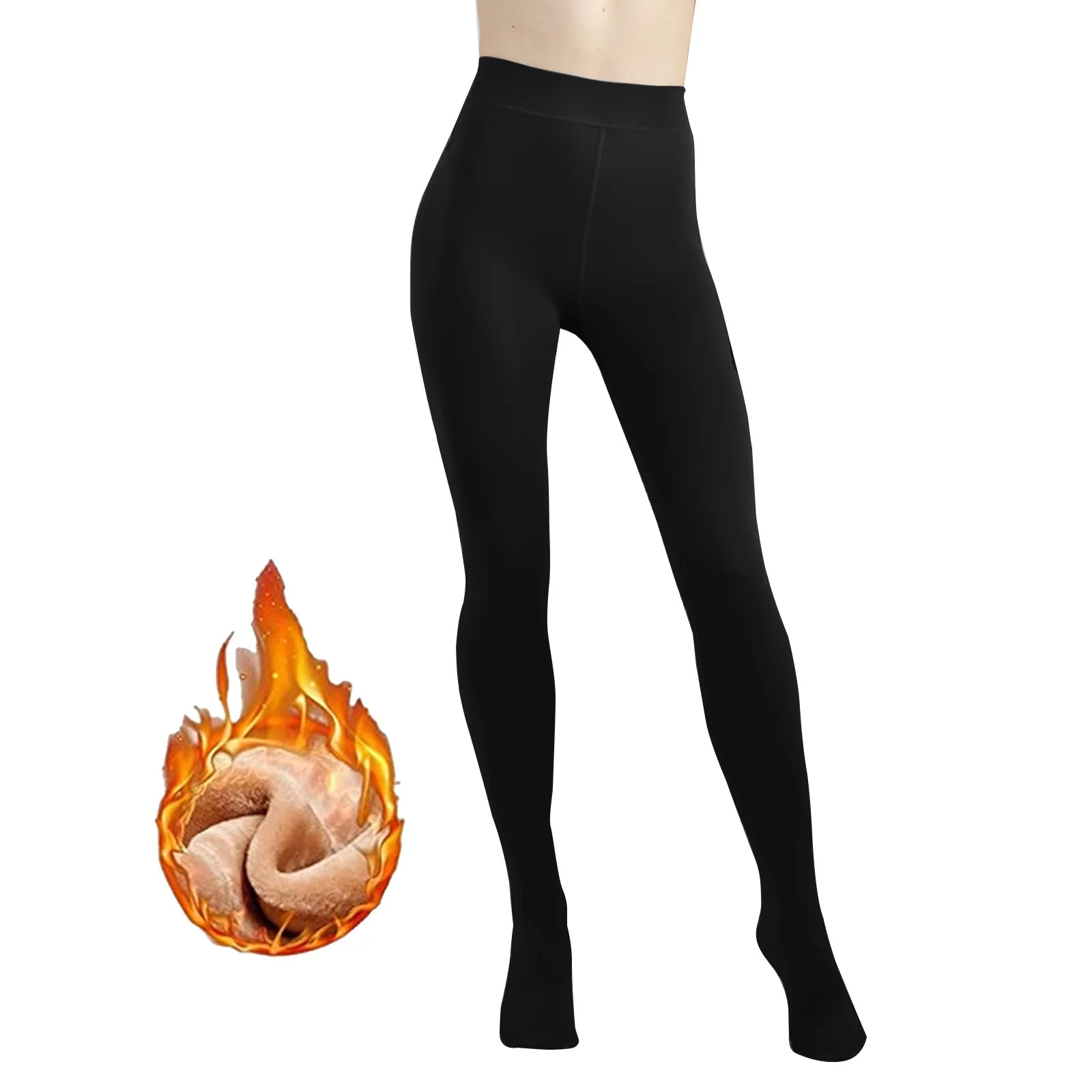 G&Y Fleece Lined Tights for Women -200D Therma Leggings Opaque Warm Winter Pantyhose, Black M | Walmart (US)