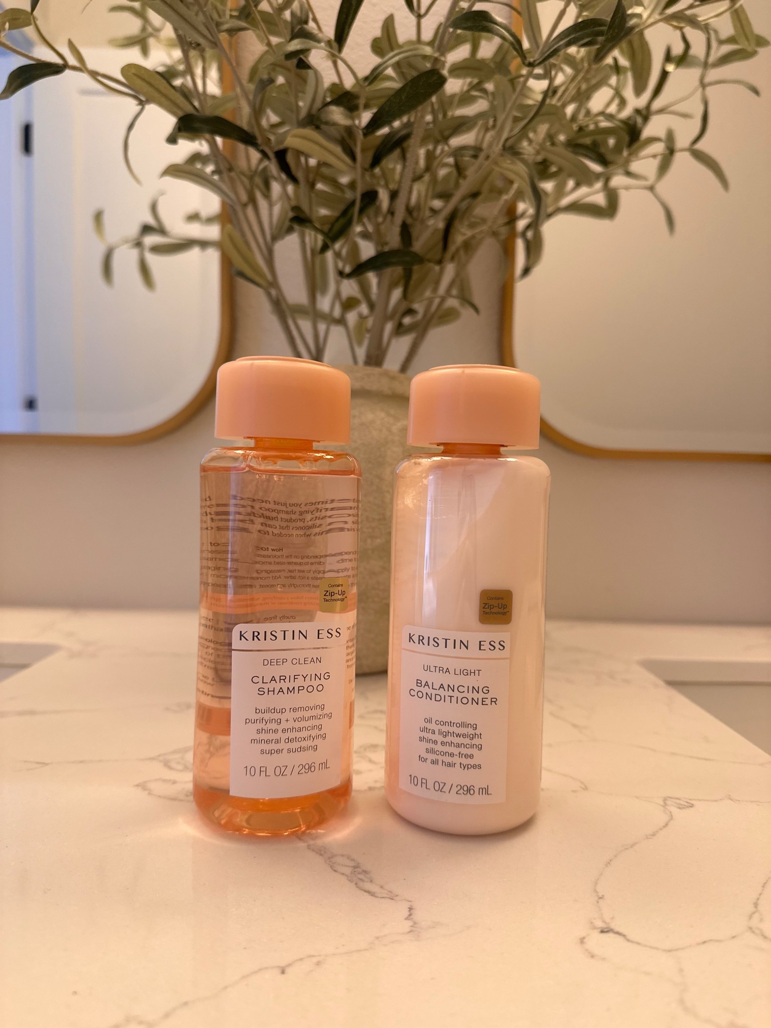 Kristen Ess deep clean clarifying shampoo and ultra light balancing conditioner. These smell INCREDIBLE!! I just used them for the first time since I’m trying to find a new shampoo and conditioner and these made my hair feel so clean and light. The shampoo foams nicely also 

Shampoo and conditioner, affordable shampoo and conditioner, self care

#LTKdayinmylife #LTKBeauty #LTKselfcare