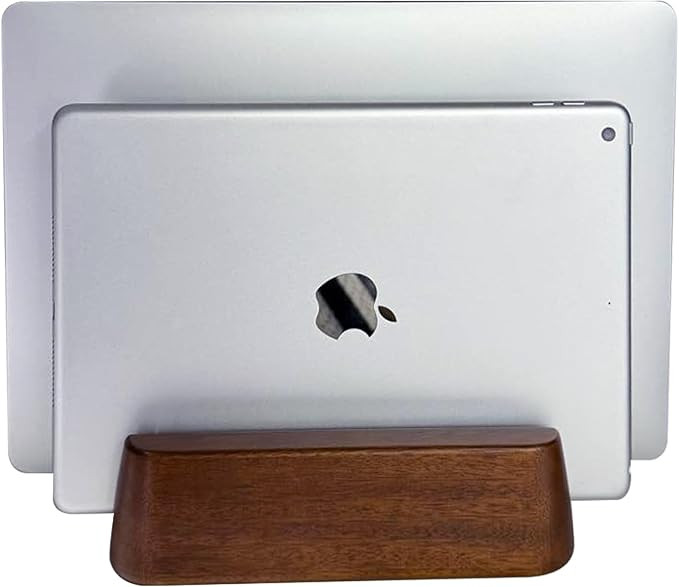 Beneouya Vertical Laptop Stand, Dual Slot Wood Laptop Holder for Desk, 0.7" Width Fits All MacBoo... | Amazon (US)