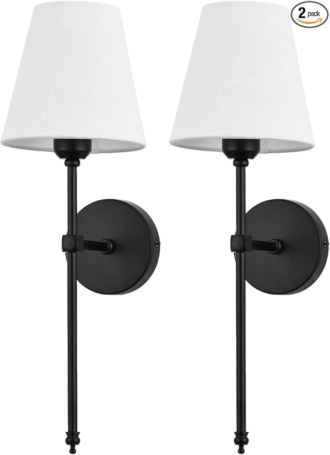 Bsmathom Wall Sconces Sets of 2, Rustic Industrial Wall Lamps, Hardwired Column Stand Sconces Wal... | Amazon (US)
