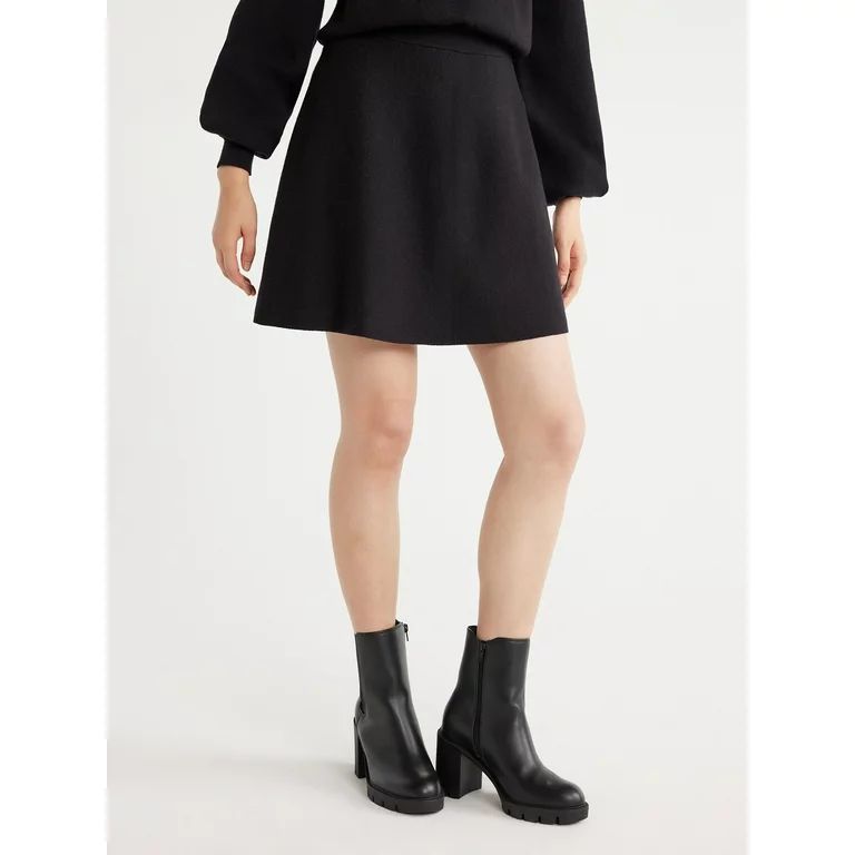 Scoop Women’s Sweater Knit Skater Skirt, Sizes XS-XXL | Walmart (US)