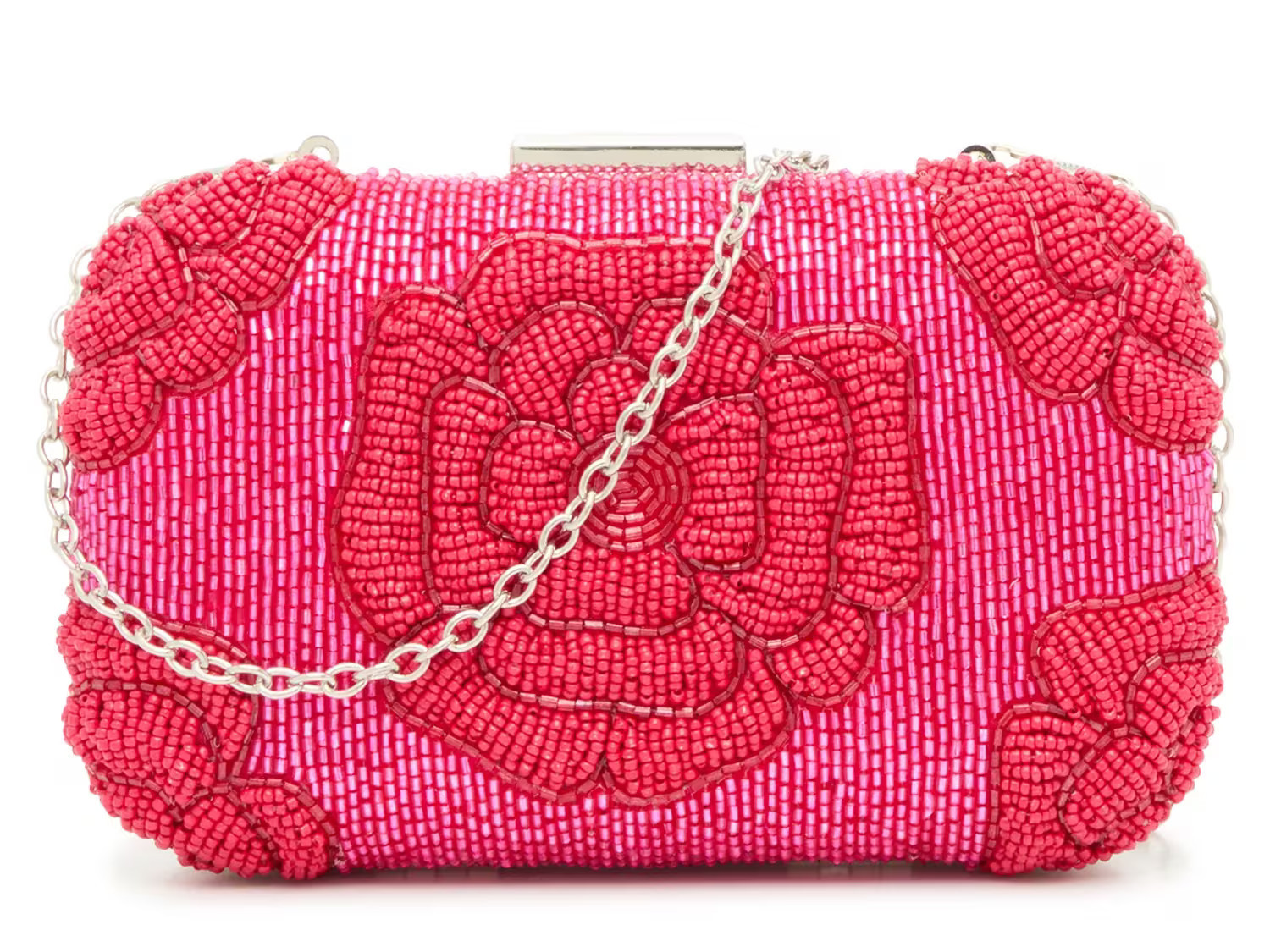 Kelly & Katie Beaded Flower Clutch | Women's | Dark Pink | Size Not Applicable | Handbags | Clutch | DSW