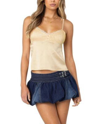 Edikted Blanca Satin Effect Lace Trim Tank Top | Bloomingdale's Women | Bloomingdale's (US)