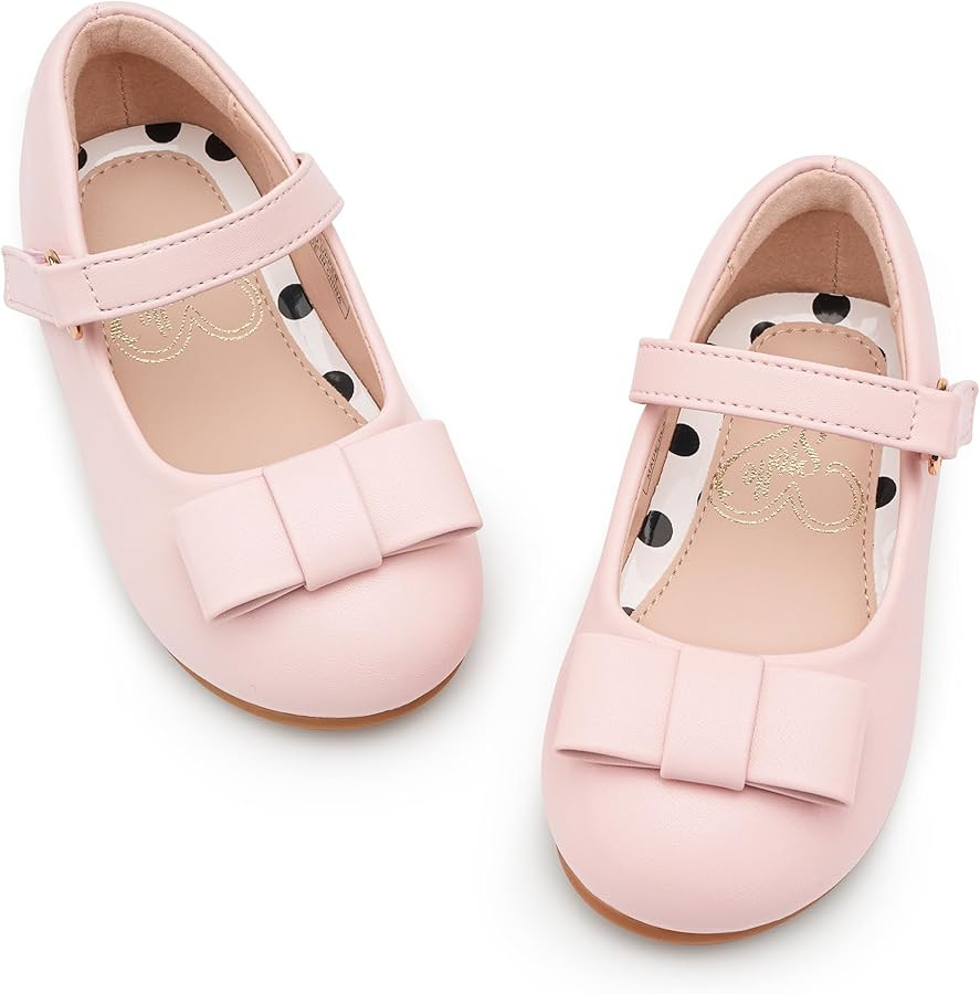 Stelle Dress Shoes for Girls Mary Jane Flats with Bow for School | Amazon (US)