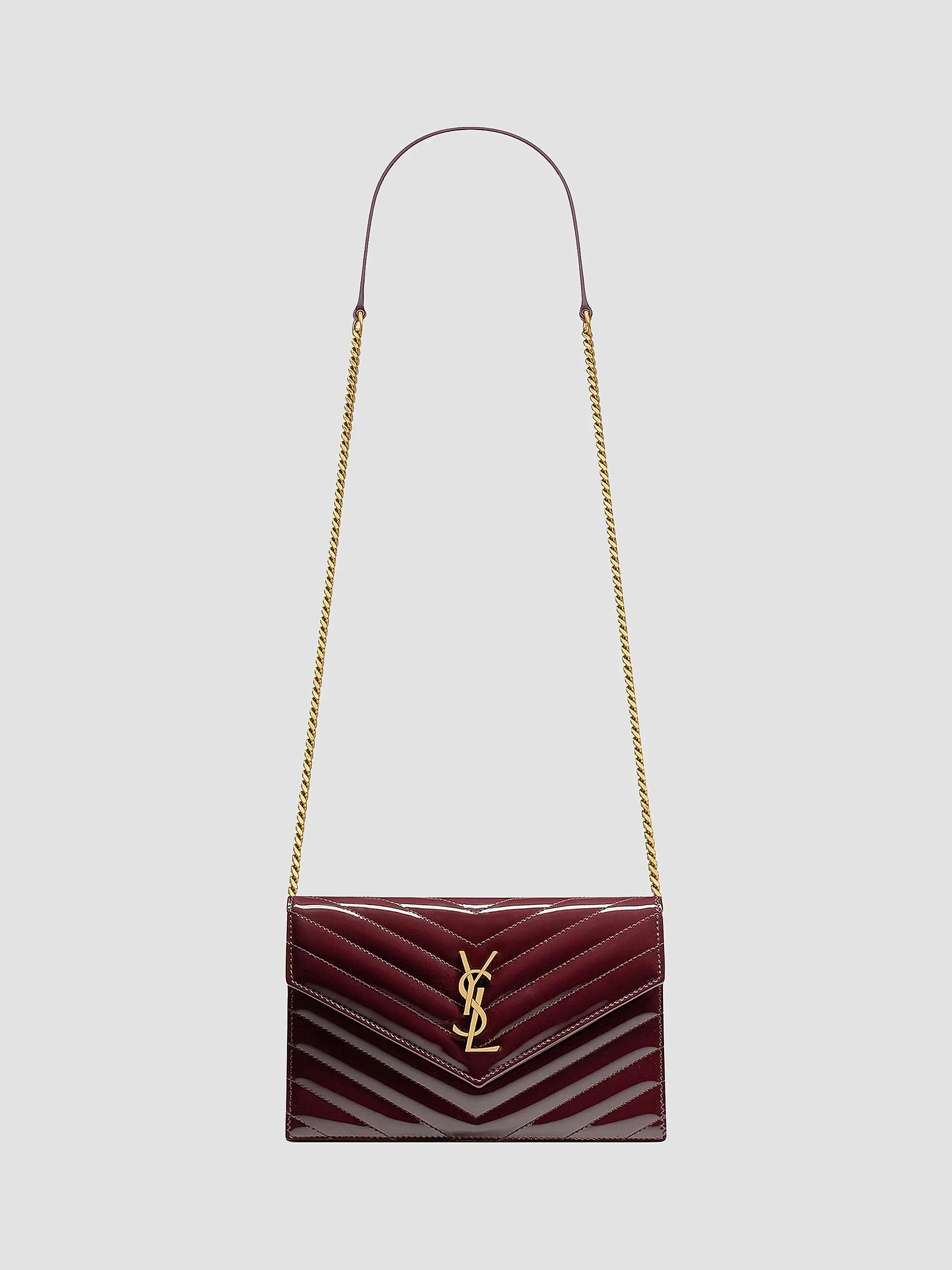 Cassandre Envelope Chain Wallet in Patent Leather | Saks Fifth Avenue