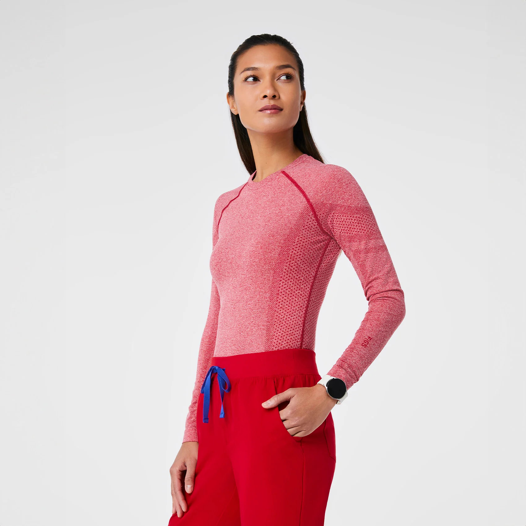 Women's Salta Seamless Longsleeve Underscrub - Winning Red · FIGS | FIGS