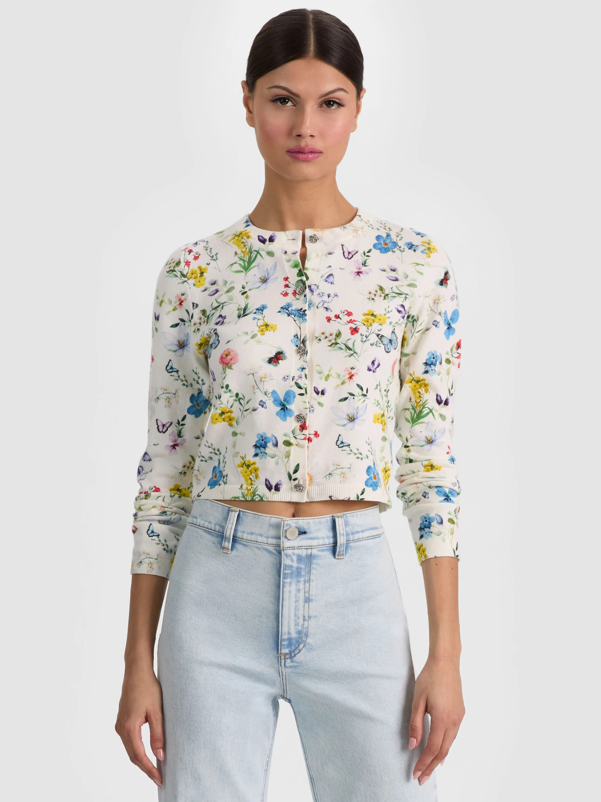 CARSON PRINTED CARDIGAN | Alice + Olivia