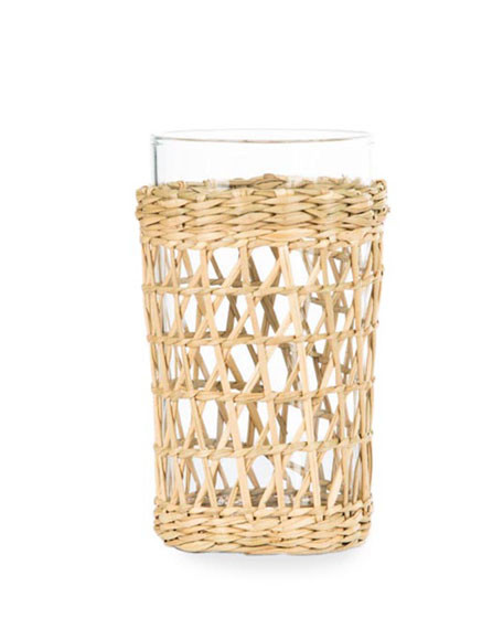 Amanda Lindroth Natural Seagrass Ice Tea Glass | Neiman Marcus