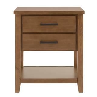 Stafford Light Brown 2-Drawer Nightstand (26 in. H x 22 in. W x 17 in. D) | The Home Depot