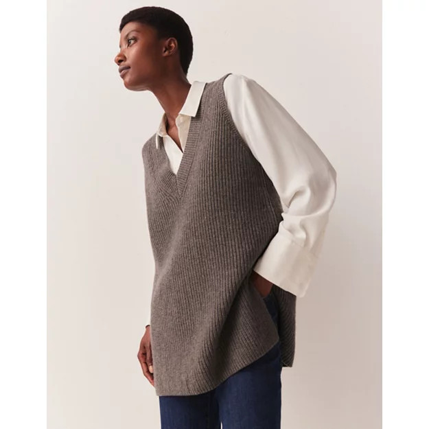 Longline V-Neck Tank with Wool | The White Company (UK)