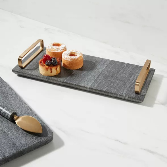 14" x 6" Marble Serving Tray with Handles - Threshold™ | Target