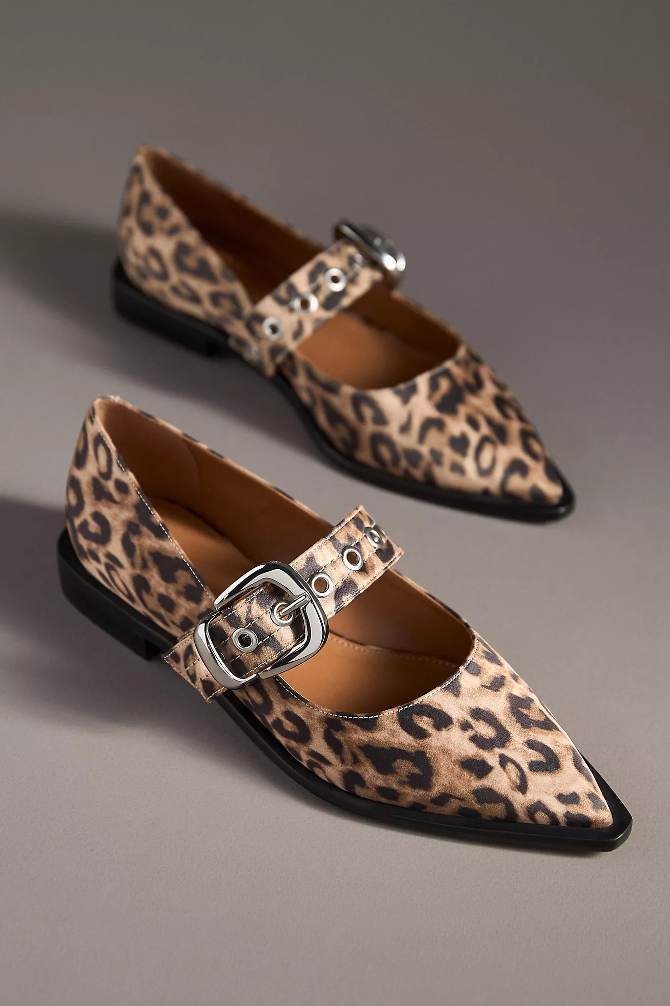 Maeve Pointed-Toe Moto Mary Jane Flats | Anthropologie (US)