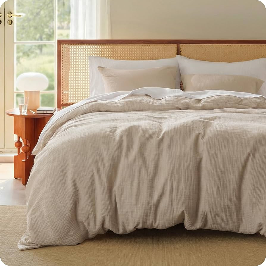 Bedsure Muslin Duvet Cover King Size - 100% Cotton 3-Layer Gauze Duvet Cover PureWoven Ultra-Soft... | Amazon (US)