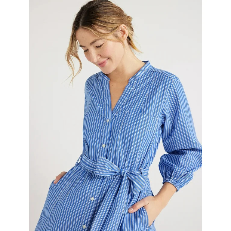 Free Assembly Women’s Belted Midi Dress, Sizes XS-XXXL | Walmart (US)