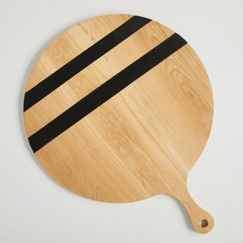Amara Light Oak and Black Large Board | Crate & Barrel | Crate & Barrel