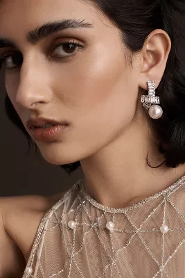 Gemelli Pearl & Rhinestone Twist Earrings | Anthropologie (US)