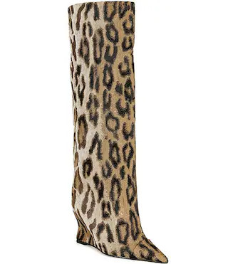 Azalea Wang Kenya Leopard Print Over The Knee Boots | Dillard's | Dillard's