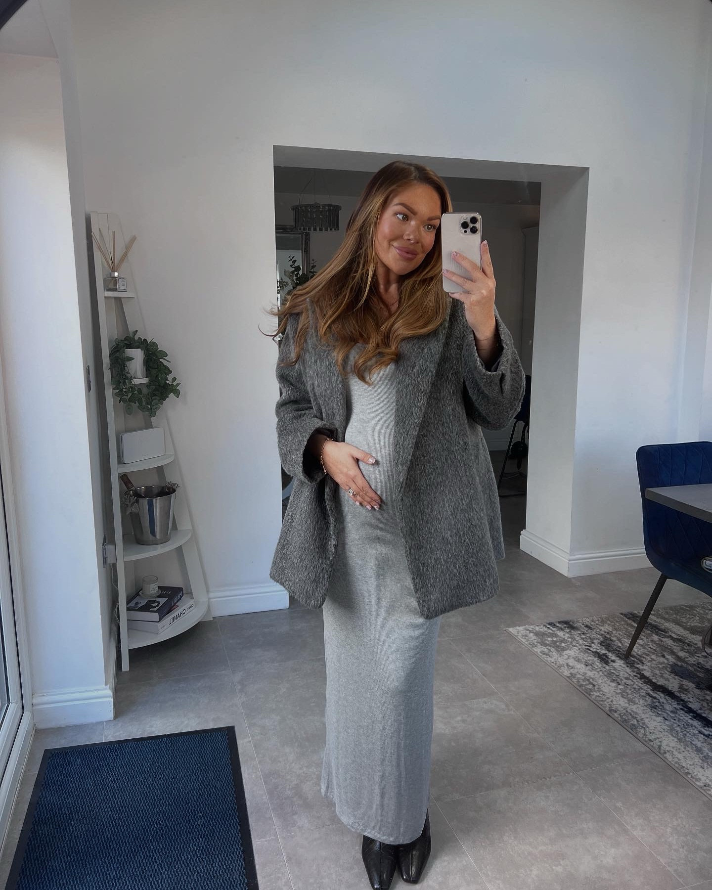 All grey days 🩶 I love a stretchy dress with boots and blazer combo!! #autumnoutfits #maternity 

#LTKautumn #LTKuk #LTKmaternity