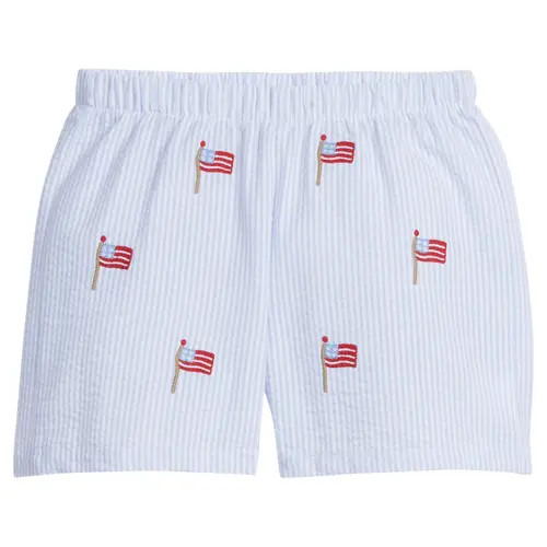 Little English Kids Embroidered Basic Short Blend in Flags at Nordstrom, Size 4T | Nordstrom