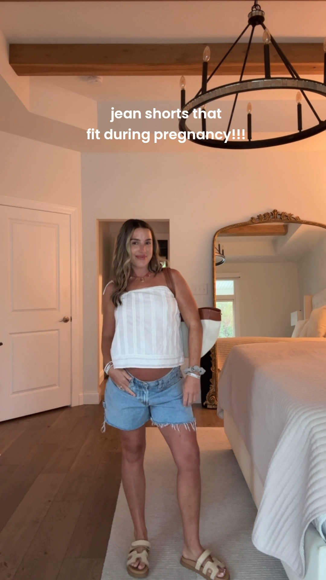 I’m 5’2” in 28w jean shorts (up 3 sizes for pregnancy) + XS top (up one size for pregnancy)

#LTKBump