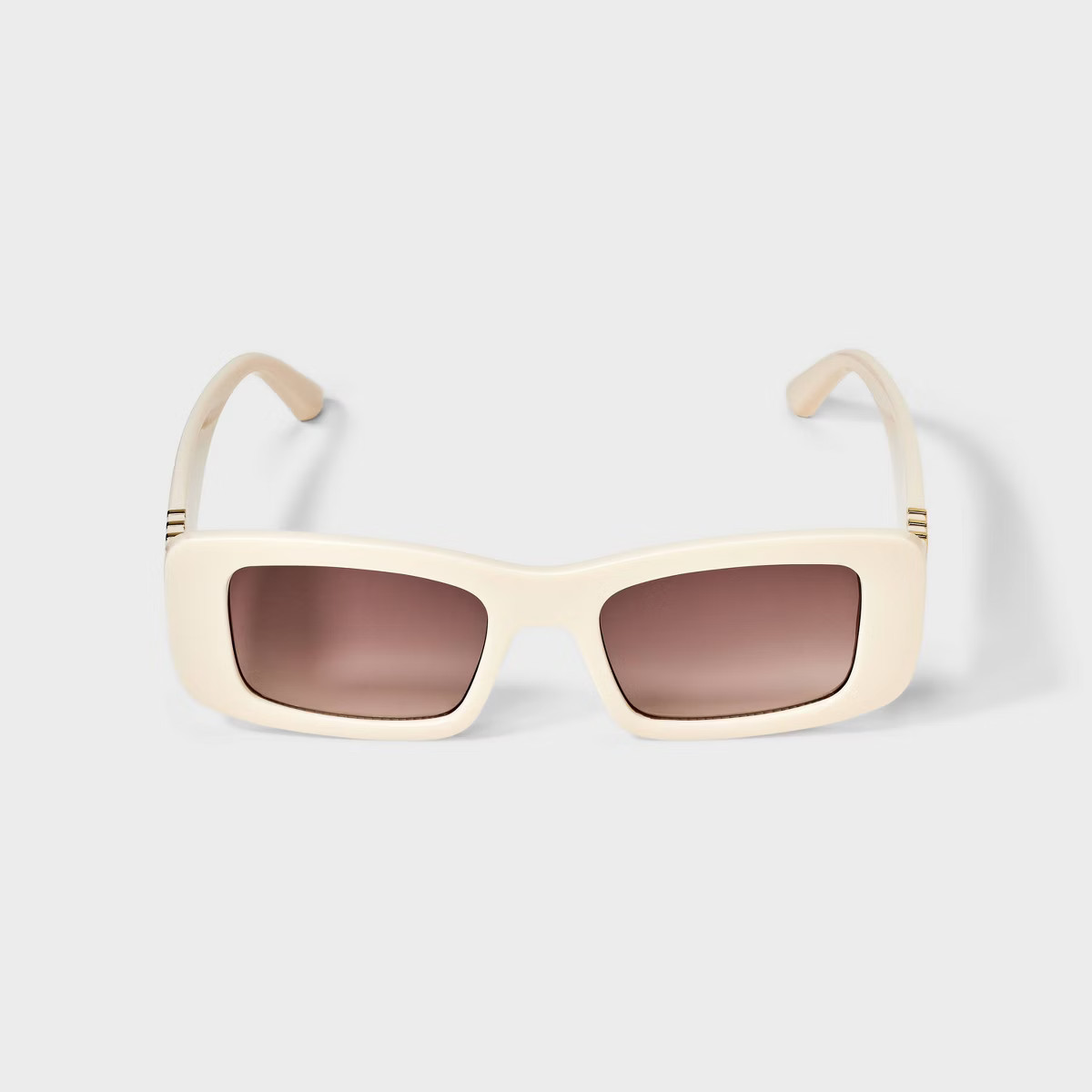 Women's Rectangle with Metal Temples Sunglasses - A New Day™ Ivory | Target