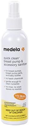 Medela Quick Clean Breast Pump and Accessory Sanitizer Spray Safe No Rinse Breastpump Sterilizer ... | Amazon (US)