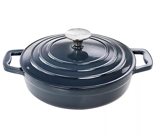 Make Your Selection: MegaChef 2 Quart Round Enameled Cast Iron Braiser Pan | QVC