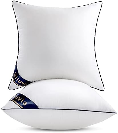 Siluvia 22"x22" Pillow Insert Set of 2 Square Throw 22 Pillows with 100% Cotton Cover for Sofa, C... | Amazon (US)