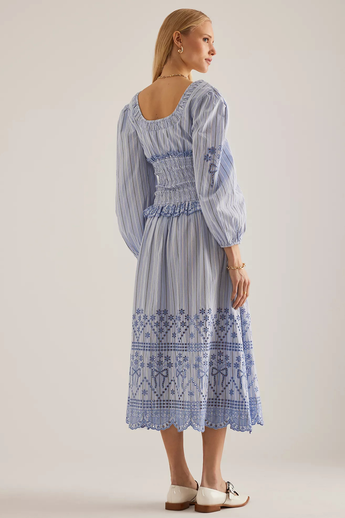 Damson Madder Nola Shirred Midi Dress | Anthropologie (UK)