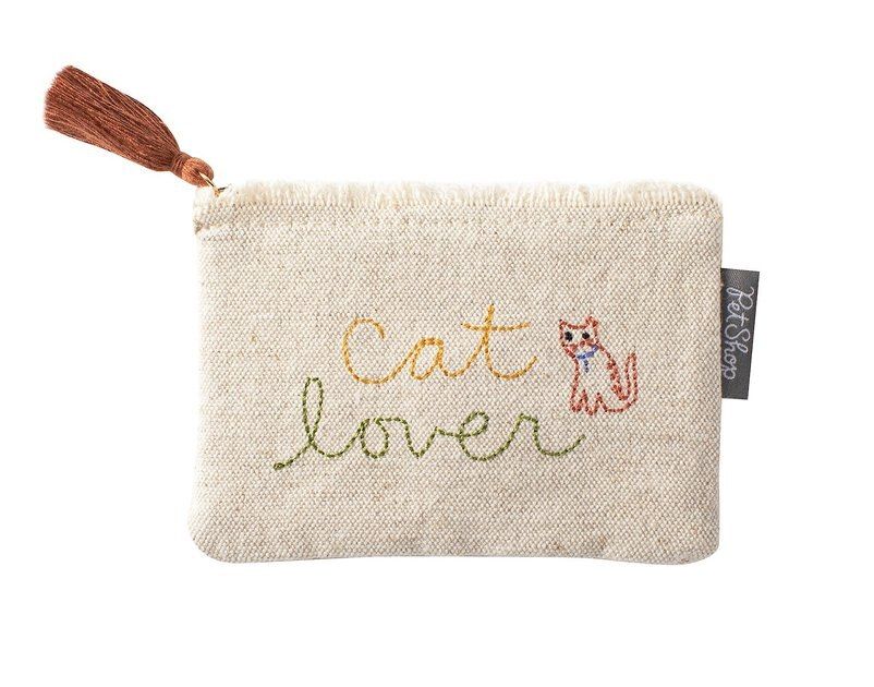 Fringe Studio Stitched "Cat Lover" Canvas Pouch | Chewy.com