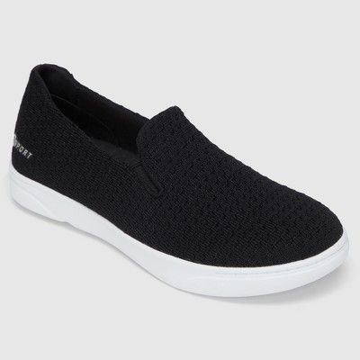 Women's S SPORT BY SKECHERS Slip on Knit Athletic Shoes - Black | Target