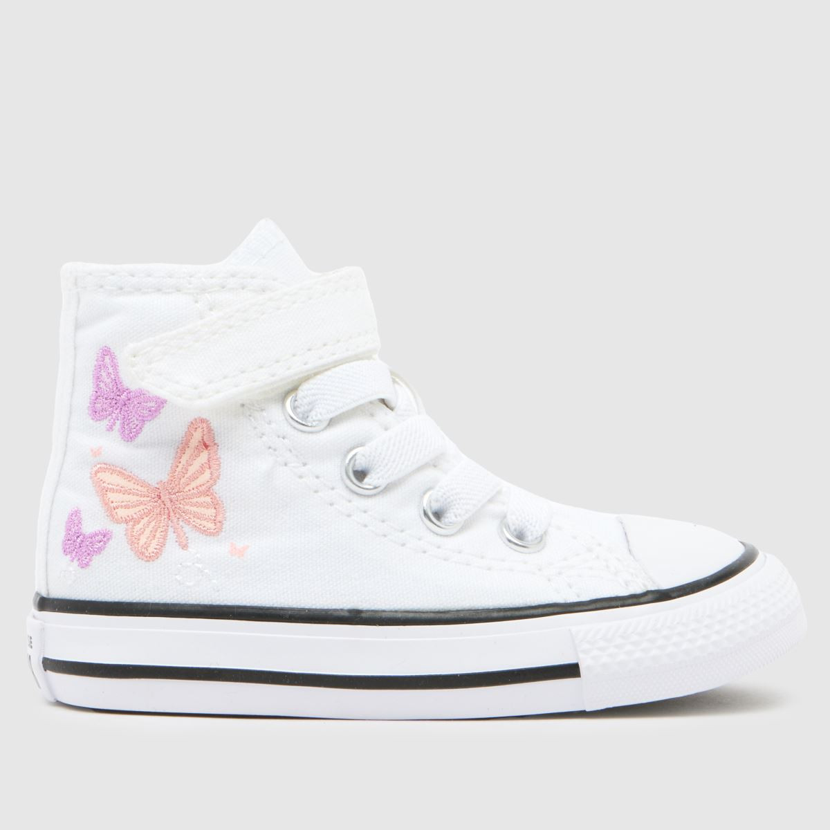 Kids Girls Toddler White & Purple Converse All Star Hi 1v Trainers | schuh | Schuh