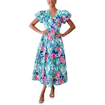 Womens Summer Floral Maxi Dress Wedding Guest Party Long Dresses 2026 | Amazon (US)