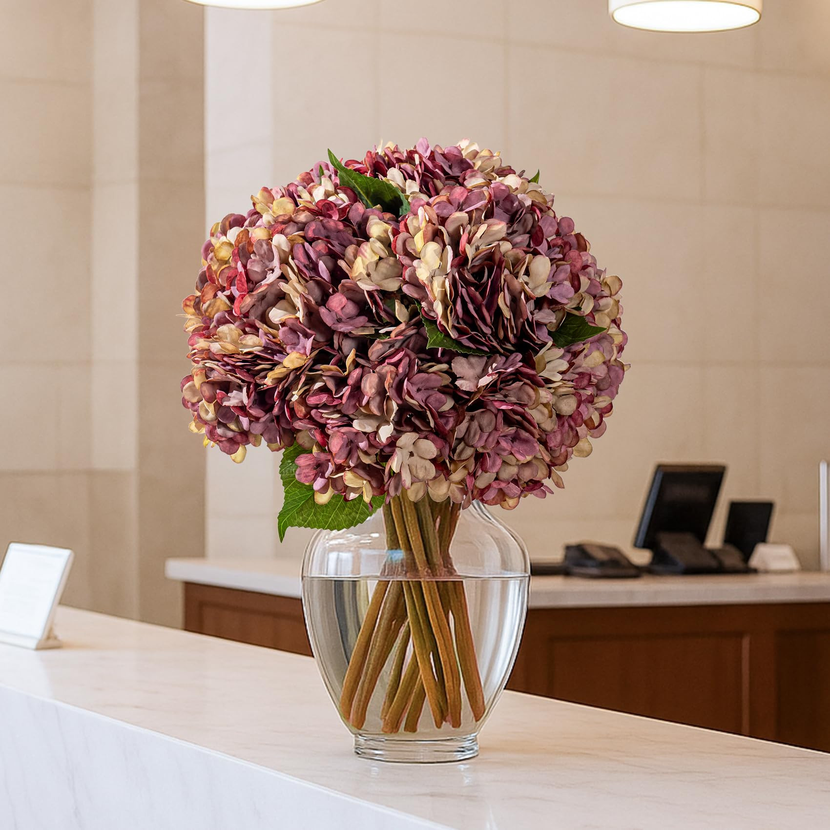 10PCS Fake Hydrangea Artificial Flowers Hydrangea Bouquet for Home Wedding Bridal Bouquet Office ... | Amazon (US)