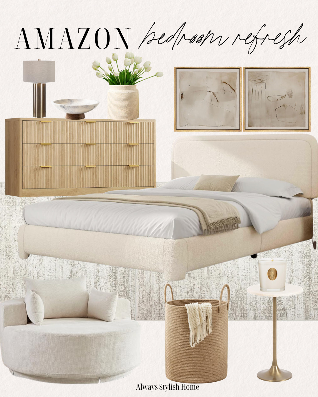 A serene and cozy bedroom designed in warm neutral tones 🤍 Soft textiles, layered bedding, minimalist decor, finds all from Amazon. This space blends comfort and elegance — ideal inspiration for a cozy yet elevated bedroom makeover. #LTKinteriors #LTKbedroom #LTKneutral #LTKluxury #BedroomInspo #CozyBedroom #NeutralHome #ModernBedroom #SoftMinimal #WarmNeutrals #InteriorInspo #HomeStyling 

 #LTKSeasonal #LTKHome