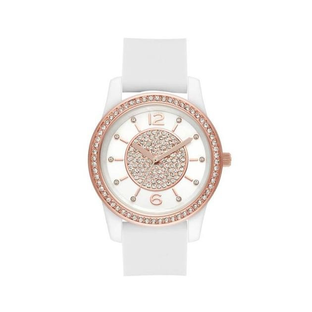 Rhinestone Embellished Dial Silicone Watch | Charming Charlie