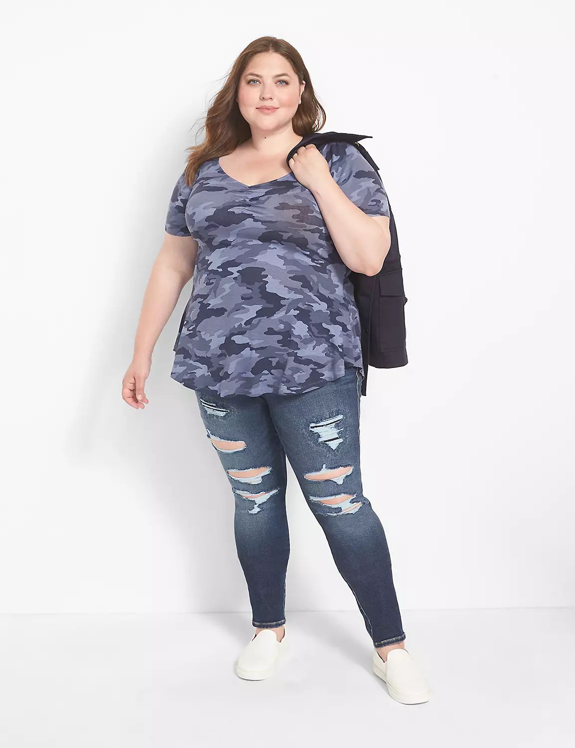 Straight Fit Body Icon High-Rise Skinny Jean - Medium Wash | LaneBryant | Lane Bryant (US)