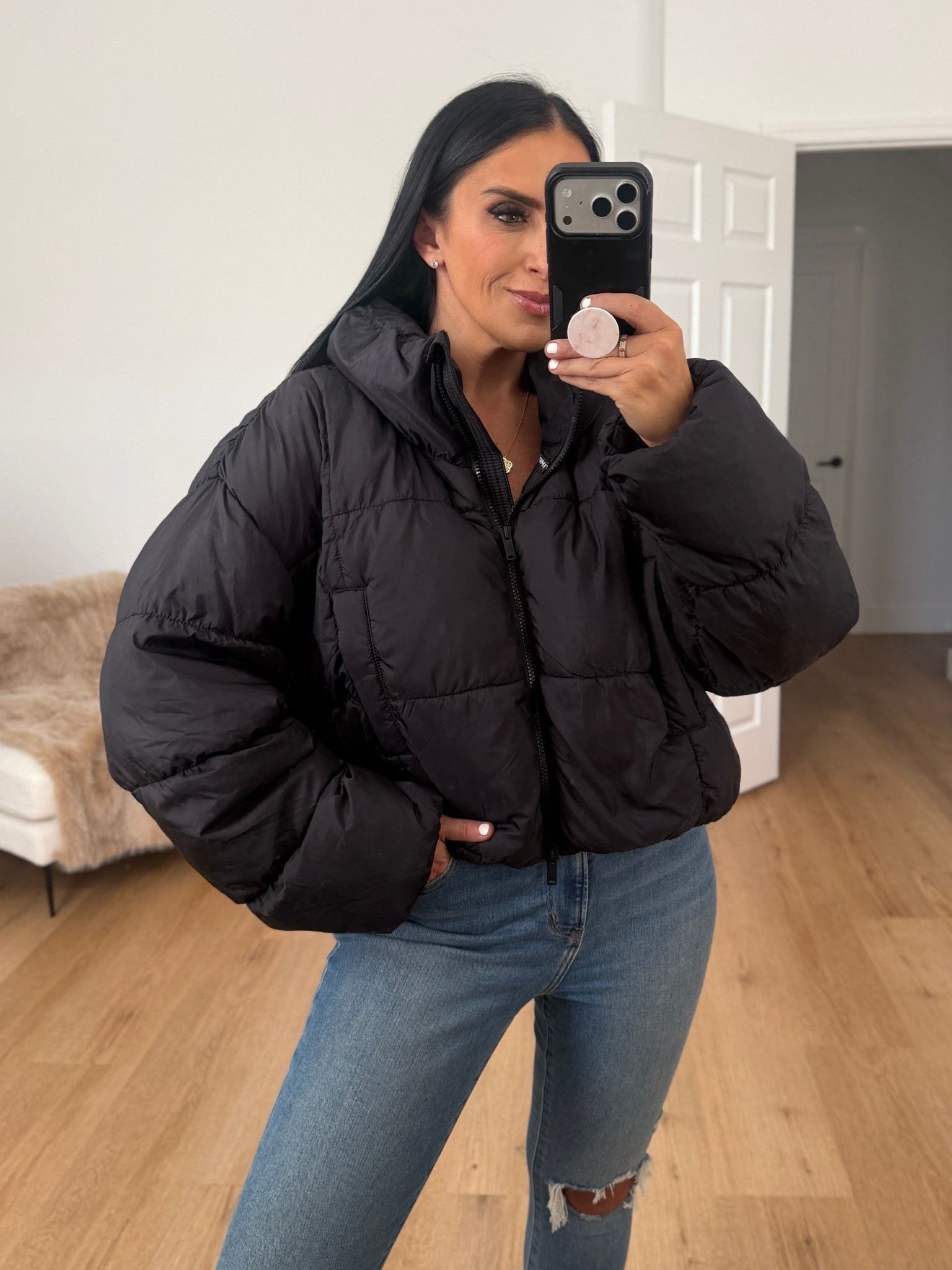 Free People In A Bubble Puffer jacket wearing size small