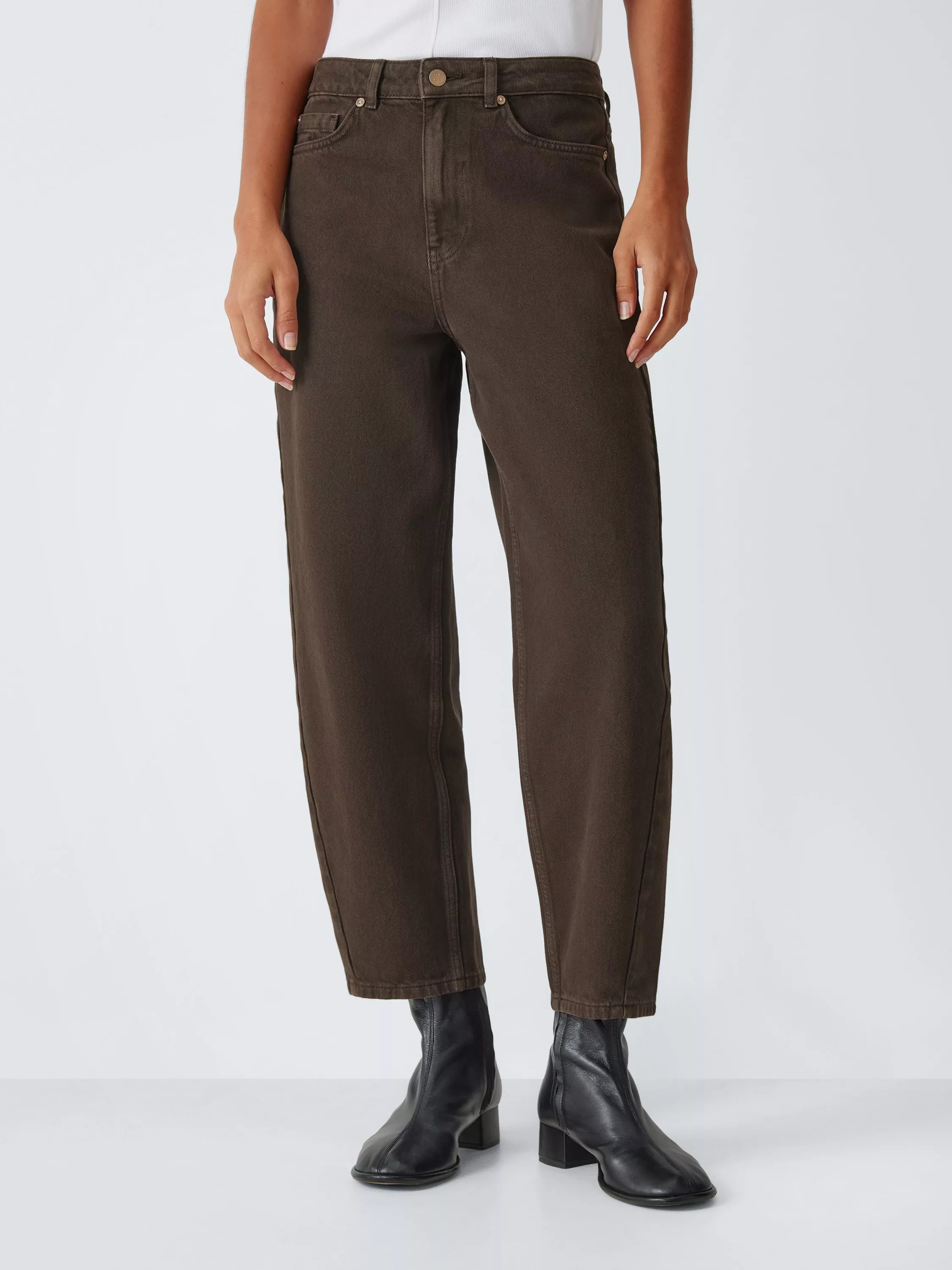 AND/OR Barrel Leg Jeans, Brown | John Lewis (UK)