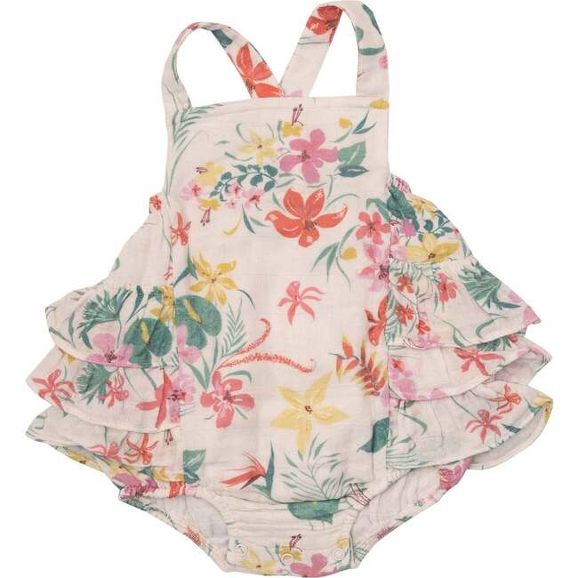 Angel Dear | Leilani Floral Sunsuit | Organic Cotton (Multicolor, Size 3-6M) | Maisonette | Maisonette