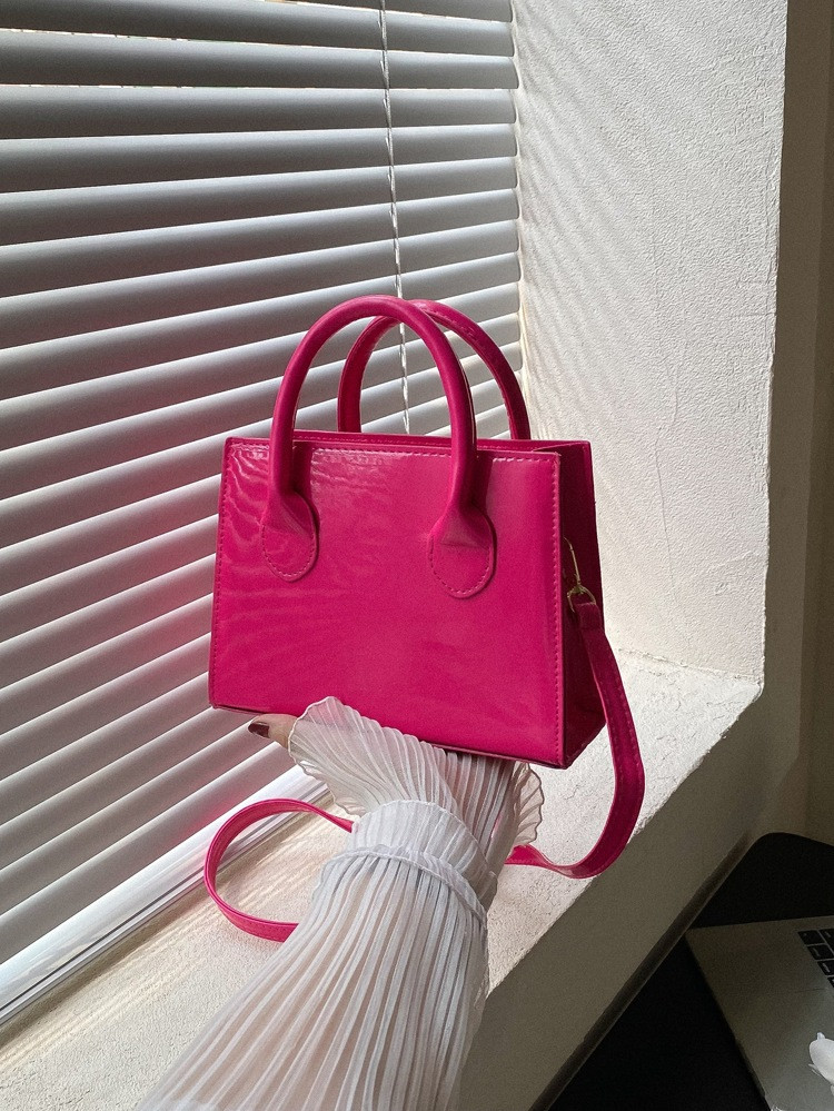 Mini Neon Pink Square Bag | SHEIN