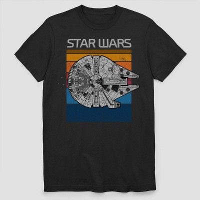 Men's Star Wars Millennium Falcon Short Sleeve Graphic T-Shirt - Black | Target