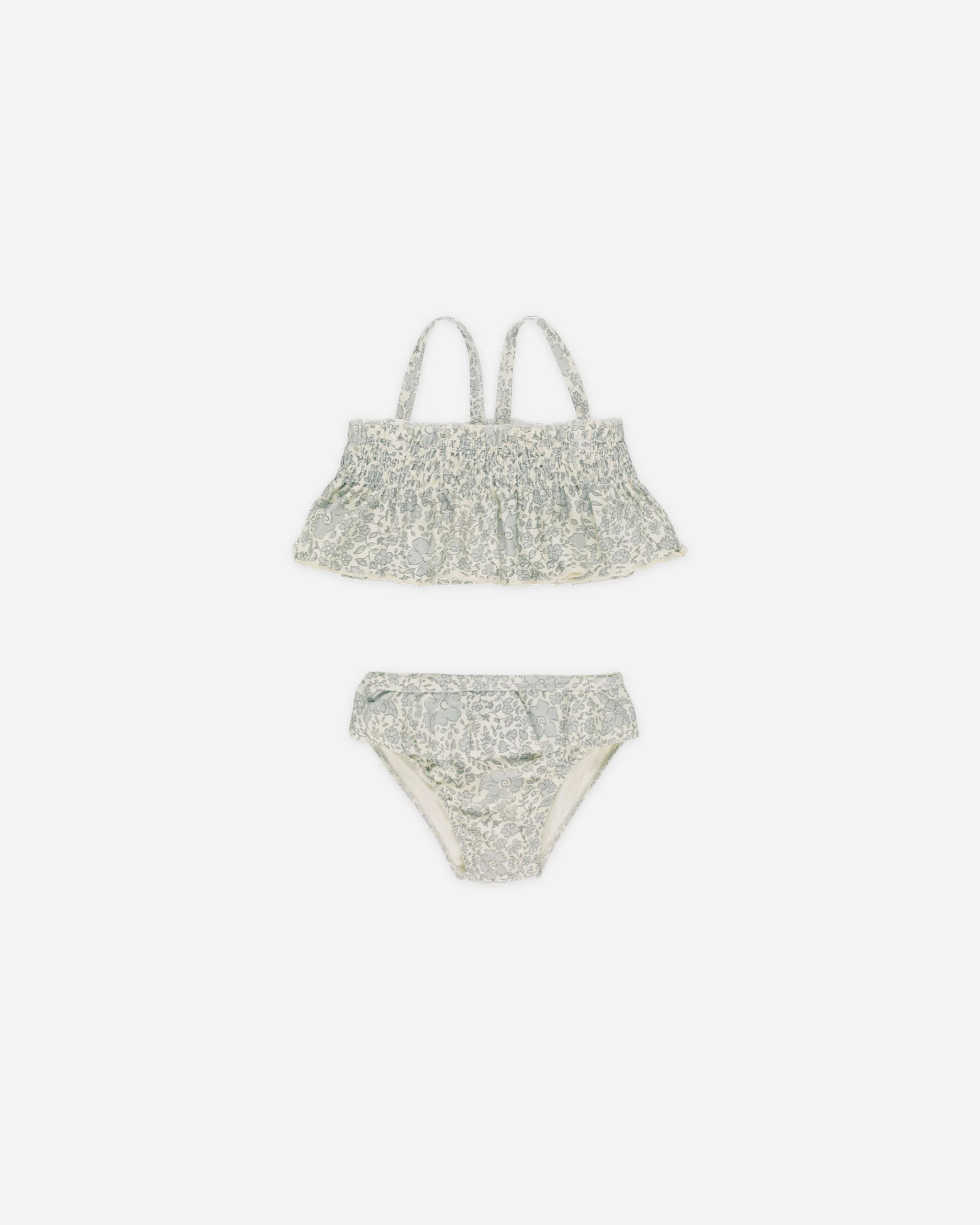 Smocked Ruffle Bikini || Blue Blossom | Rylee + Cru