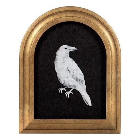 My Texas House B&W Crow Halloween Art 8x10 Antique Gold Arch MDF Framed Antique Paper | Walmart (US)