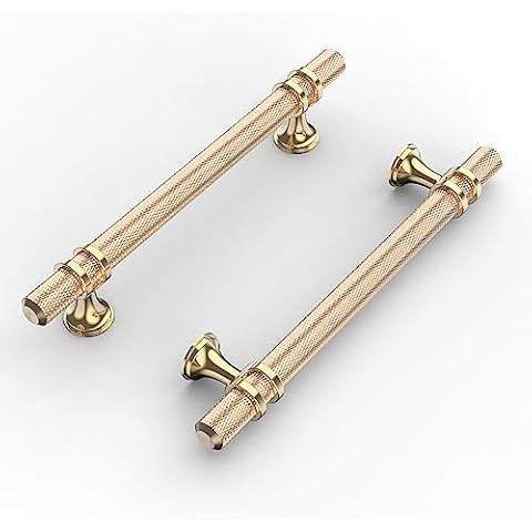 Asidrama 10 Pack 7.5 Inch(192mm) Knurled Brushed Brass Kitchen Cabinet Handles, Glod Cabinet Pull... | Amazon (US)