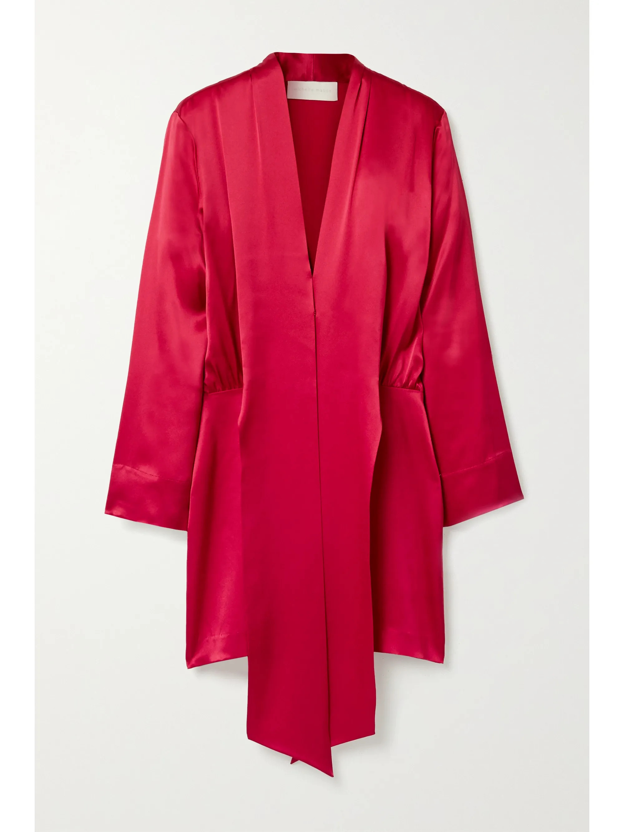 Crimson Draped silk-satin mini dress | Michelle Mason | NET-A-PORTER | NET-A-PORTER (UK & EU)
