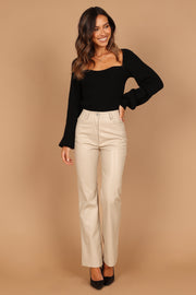 Ashley Faux Leather Pants - Bone | Petal & Pup (US)