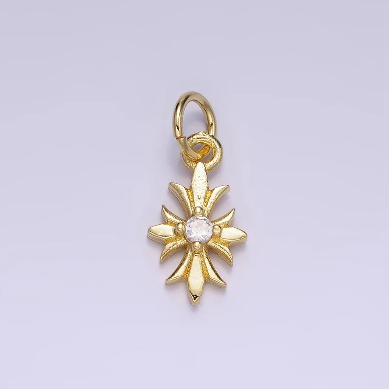 Mini Cross Charm 14K Gold Filled 16mm Clear CZ Fleury Cross Add-on Charm AG647 - Etsy | Etsy (US)