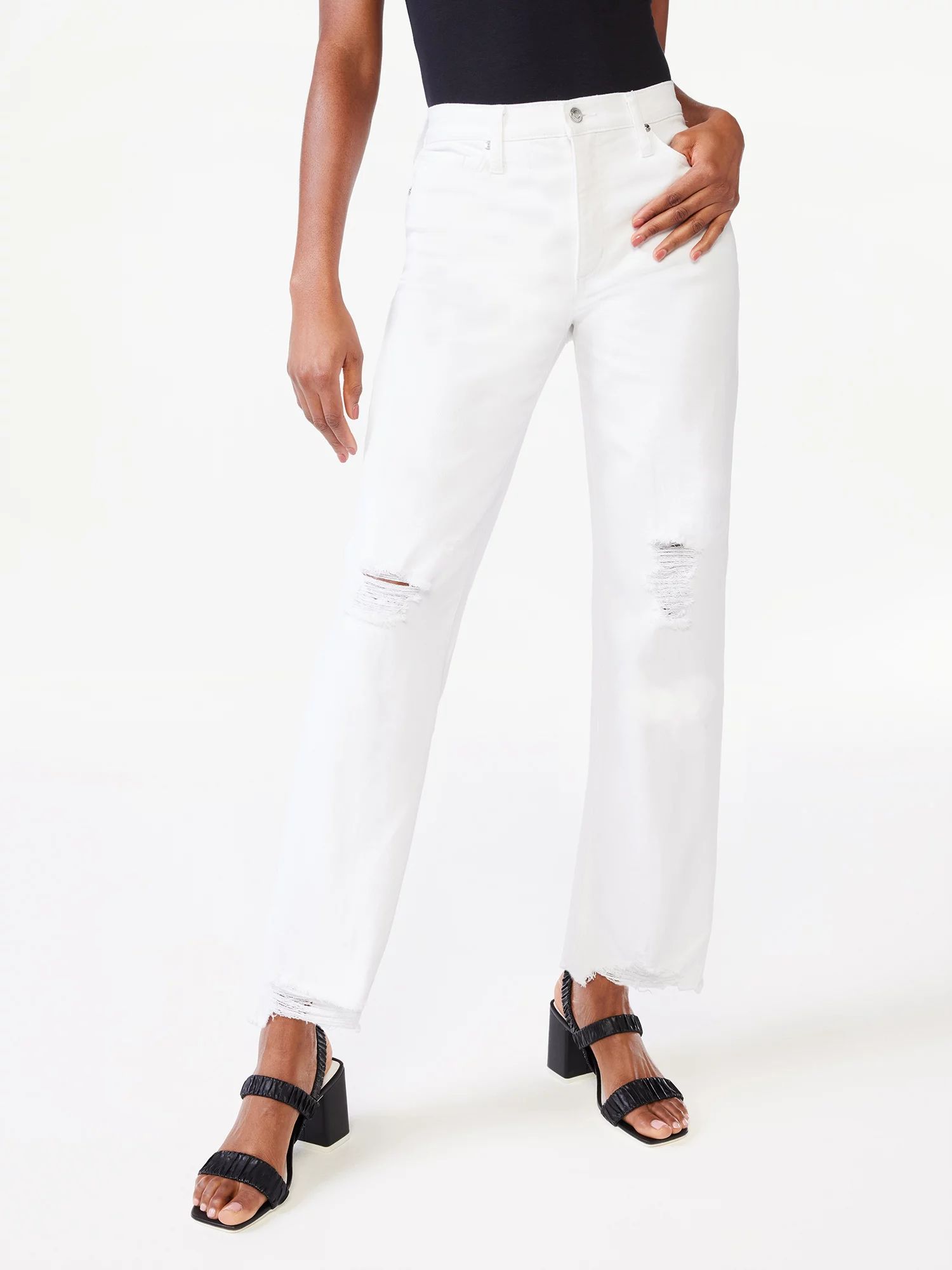 Scoop Women's Benton Destructed Ankle Jeans | Walmart (US)